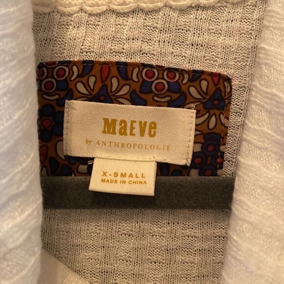 Maeve by Anthropologie Winterscape Cowl Neck Peplum Sweater - White XS - Picture 4 of 8